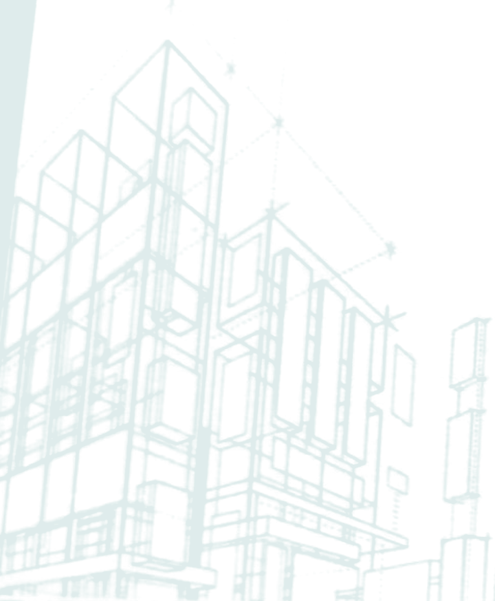 Technical architectural wireframe line drawing
